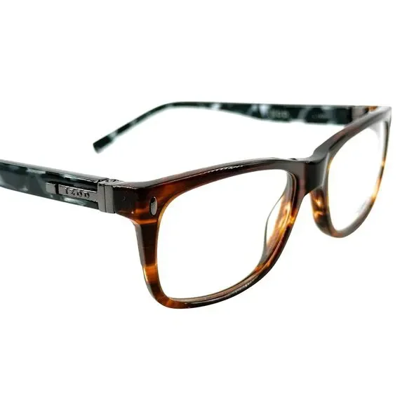 Izod 6003 Mens Plastic Eyeglass Frame Brown Horn 53-17 Spring Hinges